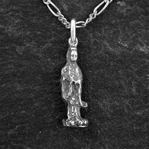 Sterling Silver Quan Yin Pendant on a Sterling Silver Chain
