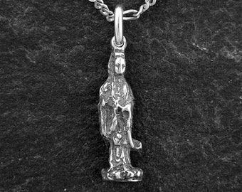 Sterling Silver Quan Yin Pendant on a Sterling Silver Chain