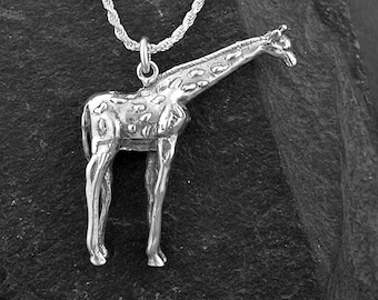 Sterling Silver Giraffe Pendant on a Sterling Silver Chain
