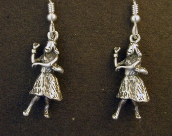 Sterling Silver Hula Dancer earrings on Heavy Sterling Silver French Wires