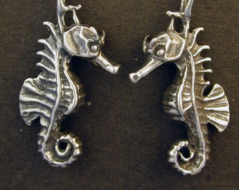 Sterling Silver Seahorse Earrings on Heavy Sterling Silver French Wires