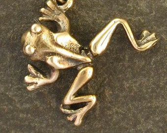 14K Gold Frog Pendant on a 14K Gold Chain