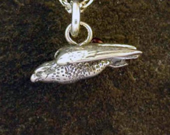 Sterling Silver Stooping Falcon Pendant on a Sterling Silver Chain