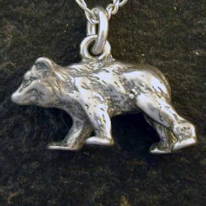 Sterling Silver Bear Pendant on a Sterling Silver Chain.