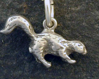 Sterling Silver Skunk Pendant on Sterling Silver Chain.