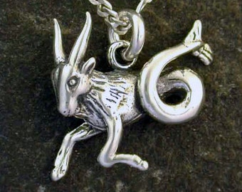 Sterling Silver Capricorn Pendant on a Sterling Silver Chain