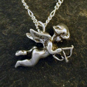 Sterling Silver Cupid Pendant on a Sterling Silver Chain. image 1