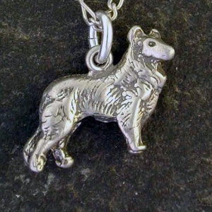 Sterling Silver  Belgian Shepherd, Tervueren or Groenendael Dog Pendant on Sterling Silver Chain.