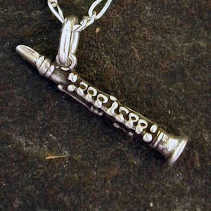 Sterling Silver Clarinet Pendant on a Sterling Silver Chain