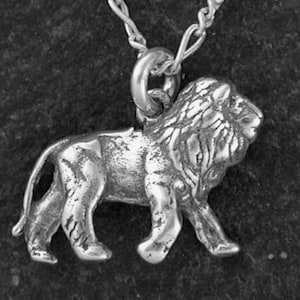 Sterling Silver African Lion Pendant on a Sterling Silver Chain.