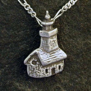 Sterling Silver Santa Cruz Lighthouse Pendant on a Sterling Silver Chain.