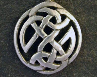 Sterling Silver Celtic Knot Shield Pendant on a Sterling Silver Chain