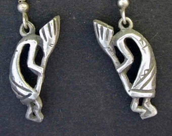 Sterling Silver Kokopeli Earrings on Sterling Silver French Wires