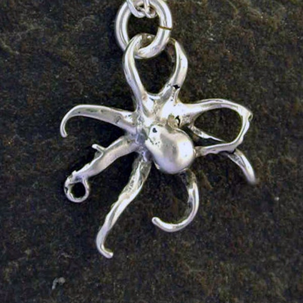 Sterling Silver Octopus Pendant on a Sterling Silver Chain