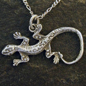 Sterling Silver Lizard Pendant on a Sterling Silver Chain