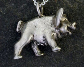 Jewelexcess Sterling Silver Pig Metal Pendant 