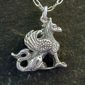 Sterling Silver Griffin Pendant on a Sterling Silver Chain.