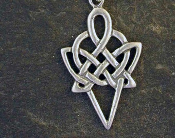 Sterling Silver Celtic Knot Spear Point Pendant on a Sterling Silver Chain