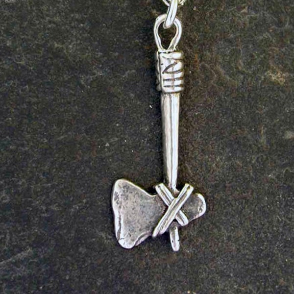 Sterling Silver Tomahawk Indian Axe Pendant on a Sterling Silver Chain