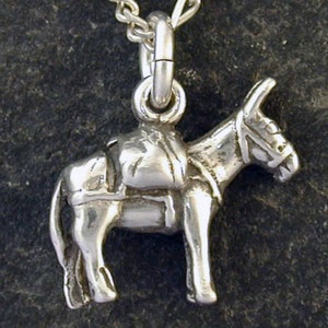 Sterling Silver Pack Donkey Pendant on a Sterling Silver Chain.