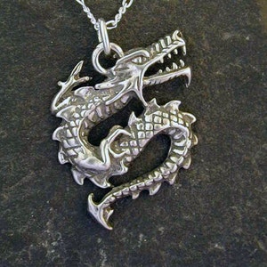 Sterling Silver Dragon Pendant on a Sterling Silver Chain