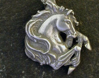 Sterling Silver Horse Pendant on a Sterling Silver Chain