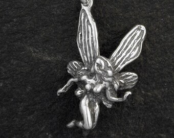 Sterling Silver Fairy Pendant on a Sterling Silver Chain