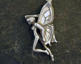 Sterling Silver Art Neuvoux Fairy Pendant on a Sterling Silver Chain