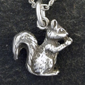 Sterling Silver Squirrel Pendant on a Sterling Silver Chain.