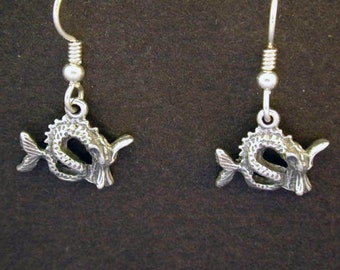 Sterling Silver Sea Dragon Earrings on Heavy Sterling Silver French Wires