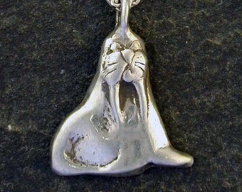 Sterling Silver Walrus Pendant on a Sterling Silver Chain.