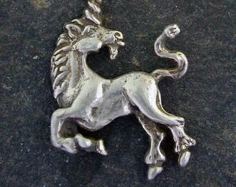 Sterling Silver Unicorn Pendant on a Sterling Silver Chain.