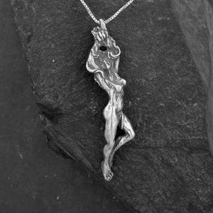 Sterling Silver Bondage Woman Pendant on a Sterling Silver Chain. image 1