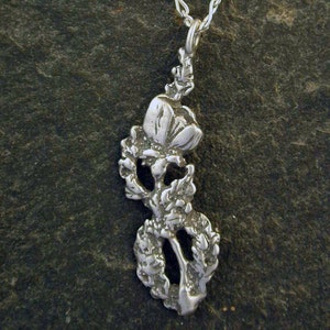 Sterling Silver Original Tulip Flower Pendant on a Sterling Silver Chain.