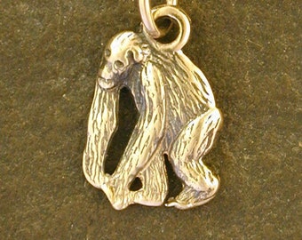 14K Gold Gorilla Pendant on a 14K Gold Chain.