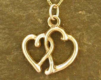 14K Gold Heart Pendant on a 14K Gold Chain