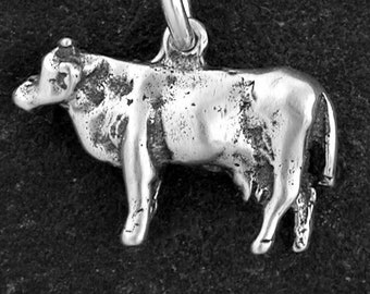 Sterling Silver  Milk Cow Pendant on Sterling Silver Chain.