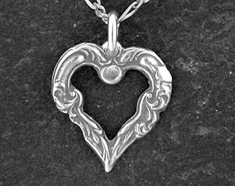 Sterling Silver Heart Pendant on a Sterling Silver Chain