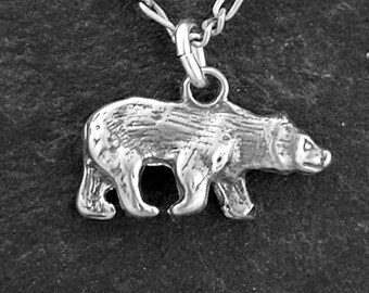 Sterling Silver Bear Pendant on a Sterling Silver Chain.