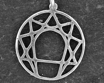 Sterling Silver Enneagram Symbol Pendant on a Sterling Silver Chain