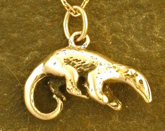 14K Gold Anteater Pendant on 14K Gold Chain.