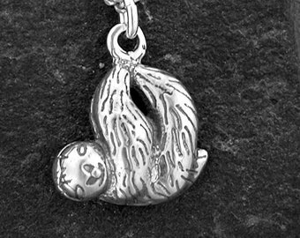 Sterling Silver Slooth Pendant on a Sterling Silver Chain.