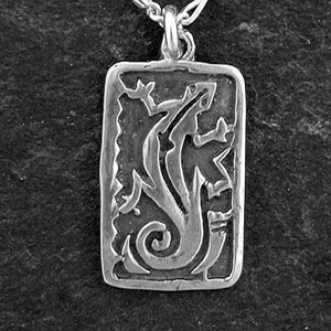 Sterling Silver Lizard Pendant on Sterling Silver Chain.