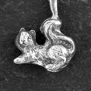 Sterling Silver Squirrel Pendant on a Sterling Silver Chain.