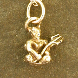 14K Gold Little Devil Pendant on a 14K Gold Chain