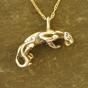 Sterling Silver Mountain Lion, Puma, Panther, Cougar, Catamount  Pendant on Sterling Silver Chain.