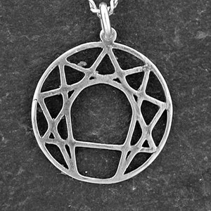 Sterling Silver Enneagram Symbol Pendant on a Sterling Silver Chain