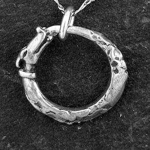 Sterling Silver Ouroboros Pendant on a Sterling Silver Chain image 1