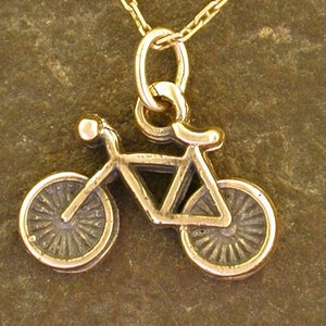 Sterling Silver Bicycle Pendant on a Sterling Silver Chain