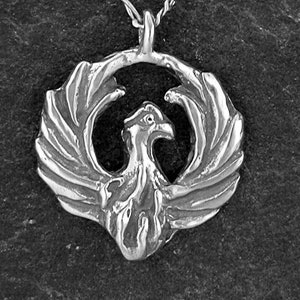 Sterling Silver Original Phoenix Pendant on a Sterling Silver Chain.
